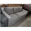 Image 2 : 3 Seater Gray Microfiber Sofa with wooden feet