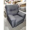 Image 1 : Gray Upholstered Manual Recliner Chair
