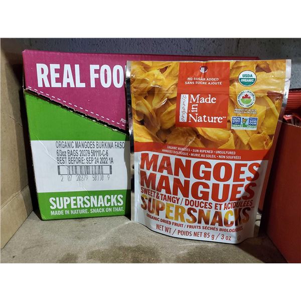 Real foods mangoes dried fruit snacks case 6 x 3 oz