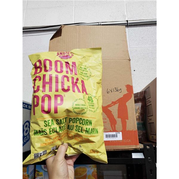 Boom Chicka Pop Sea Salt Popcorn (6 x 136g)