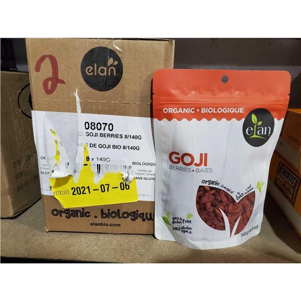 Elan Organic Dried Goji Berries 8x140g