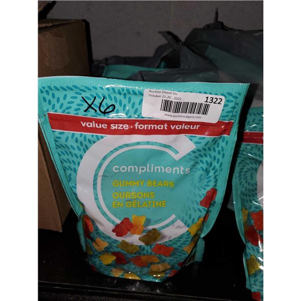 Compliments Gummy Bears 6X600g