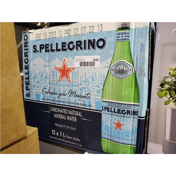 S Pellegrion Carbonated Natural Mineral Water 12x1L