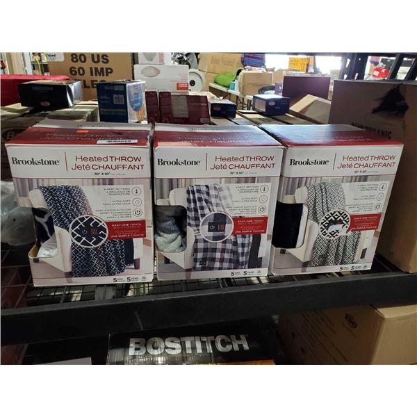 Brookstone Heated Throw 50x60" Lot of 3 - Open Box - Sold As Is