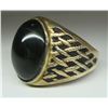 Image 7 : 10kt gold ring with black stone