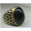 Image 8 : 10kt gold ring with black stone