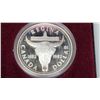 Image 2 : 1982 Regina Centennial Proof Silver Dollar. Popular bison skull. Bright White with Ultra Heavy Cameo