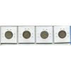 Image 2 : Lot of 4 Canadian World War I Silver 25 Cents. Includes 1914, 1916, 1917 & 1918. Coins grade VG-8.