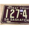 Image 2 : 1954 SK License Plate