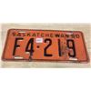 Image 1 : 1950 SK License Plate