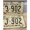 Image 3 : 1951 - Pair of SK License Plates