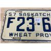 Image 2 : 1957 SK license plate (lot 309-313 have the same numbers on plates)