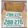 Image 1 : 1968 Pair of SK license plates with original sleeve