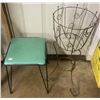 Image 1 : Art deco plant stand and 34" x 24" stool