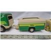Image 3 : Vintage Green & yellow tonka van with 2 camper trailers,( one trailer is broken)