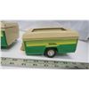 Image 4 : Vintage Green & yellow tonka van with 2 camper trailers,( one trailer is broken)