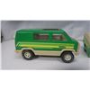 Image 7 : Vintage Green & yellow tonka van with 2 camper trailers,( one trailer is broken)