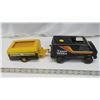 Image 1 : Vintage Black Tonka van with black & yellow trailer