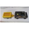 Image 4 : Vintage Black Tonka van with black & yellow trailer