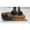 Image 11 : Pipe smokers set, 3 vintage pipes, pipe stand, vintage pipe case.
