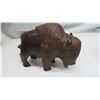 Image 2 : 3 Wood Carved Buffalo (1 Broken Leg)