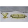 Image 2 : Colored Glass candy bowl & divided serving tray