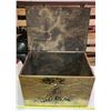 Image 3 : Wooden chest, with "Hunting dogs" decorative brass cover - 1ft 11" W x 1ft 2 1/2" H x 1ft 3 1/2" D