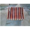 Image 2 : Vintage Brown/Orange Striped Foot Rest - 17x20x12H"