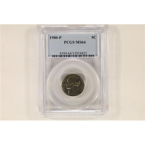 1980-P JEFFERSON NICKEL PCGS MS64