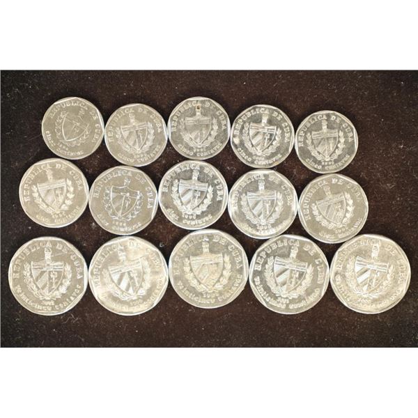 15 CUBA BRILLIANT UNC COINS 5-5 CENTAVOS, 5-10