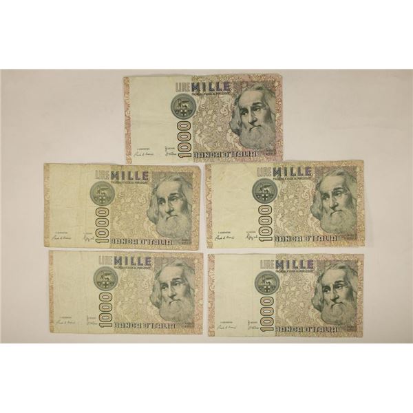 5-1982 ITALIAN 1000 LIRE BILLS