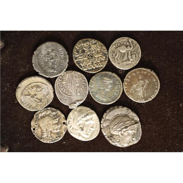 10-REPLICA ANCIENT COINS, 1 WITH HOLES