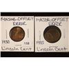 Image 1 : ERRORS: 2 OFF CENTER LINCOLN CENTS