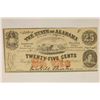 Image 1 : 1863 STATE OF ALABAMA 25 CENT OBSOLETE BANK NOTE
