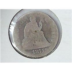 1875 Seated Liberty Dime