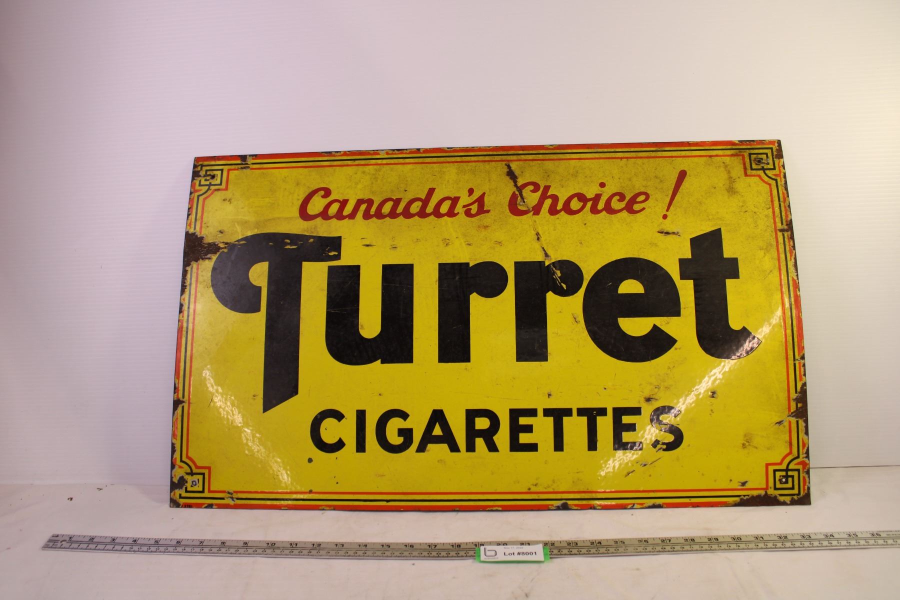 Canada’s Choice Turret Cigarettes Porcelain Sign (30x18)