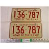 Image 1 : Set of 1973 Saskatchewan Plates