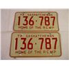 Image 2 : Set of 1973 Saskatchewan Plates