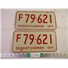 Image 1 : Set of 1971 Saskatchewan Farm Plates