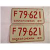 Image 2 : Set of 1971 Saskatchewan Farm Plates