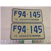 Image 1 : Set of 1976 Saskatchewan Farm Plates
