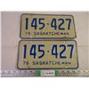 Image 1 : Set of 1976 Saskatchewan Plates
