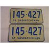 Image 2 : Set of 1976 Saskatchewan Plates