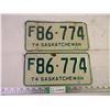 Image 1 : Set of 1974 Saskatchewan Farm Plates