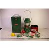 Image 1 : Coleman Lantern Model 321B w/ Carry Case, Glass Protector, (2) Funnels, and (4) Packs of Mantels