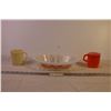 Image 1 : (2) Fire King Mugs + Glasbake Divided Dish