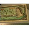 Image 2 : 1954 Canadian One Dollar Bill $1