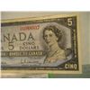 Image 2 : 1954 Canadian Five Dollar Bill $5