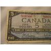 Image 2 : 1954 Canadian Five Dollar Bill $5