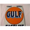 Image 2 : Gulf Gasoline Porcelain Sign - 11.5x5.25